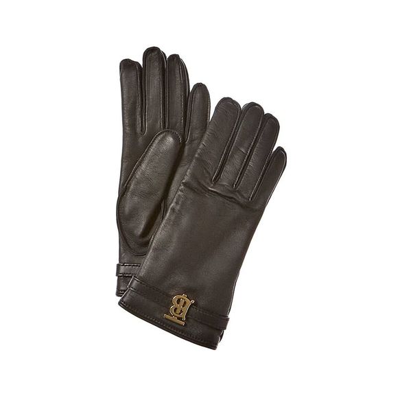 Burberry Accessories - Burberry TB Leather Gloves